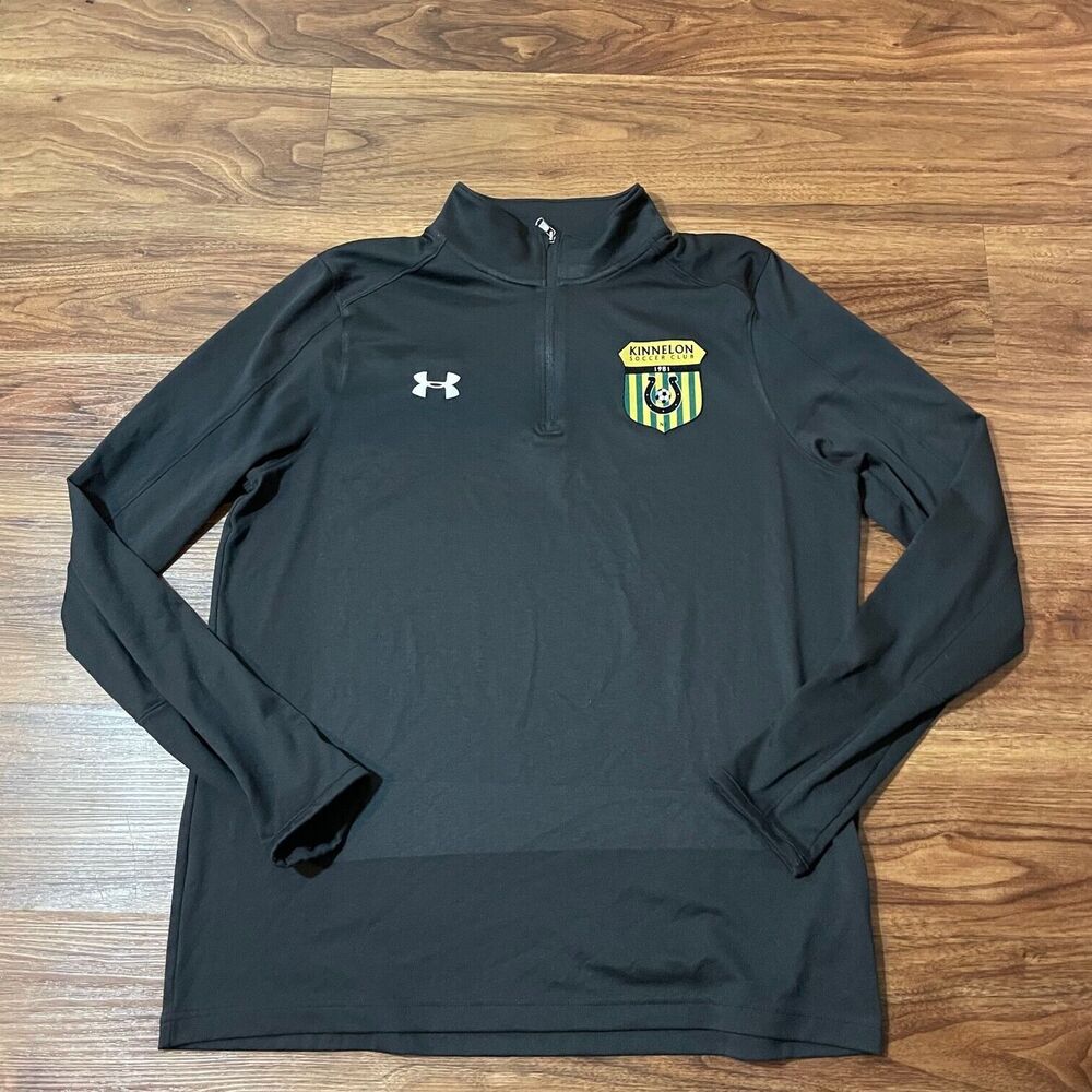 Under armour Heat Gear 1/4 Zip Black Sweatshirt Kinnelon Soccer Club Logo Mens M